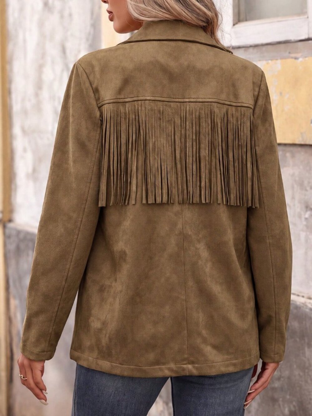 Coffee Brown Bohemian Women's Loose Maillard Tassel Thin Jacket - Picture 2 of 11